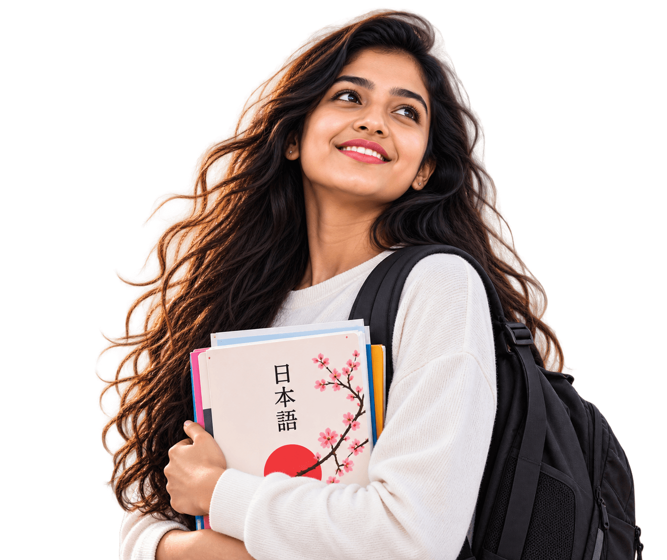 Kaishi Student carrying Japanese language books